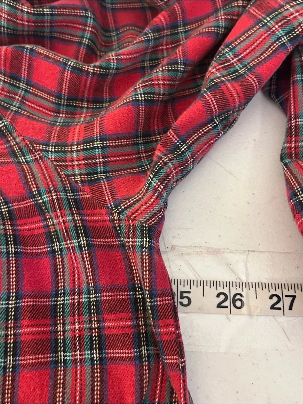 Vintage Lanz Of Salzburg Night Gown Women Large Red Plaid Flannel Ruffle Midi